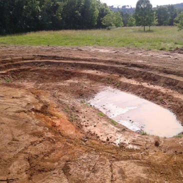 Pond excavation with planting levels